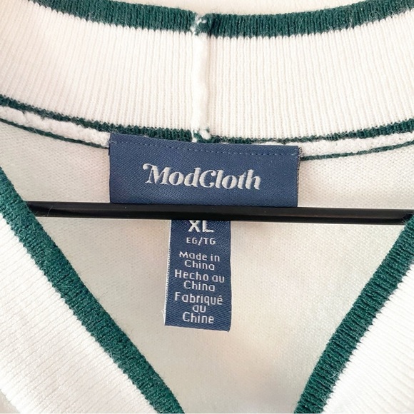 MODCLOTH Bow Thyself Ivory Tie Neck Knit Top NWT Sz XL - Picture 8 of 11